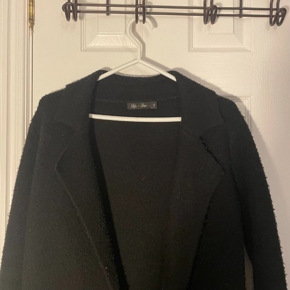 LYLA + LUXE FITTED KNIT COAT (Small, Black) - Picture 5 of 8